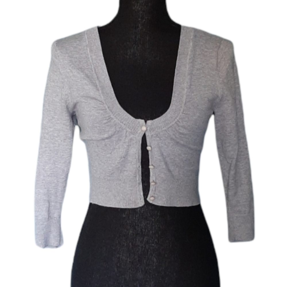 Glimmer Gray Cropped Cardigan